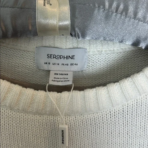 NWT Seraphine Nell Cable Knit Woven Maternity / Nursing Dress. Size 14 - Picture 2 of 12